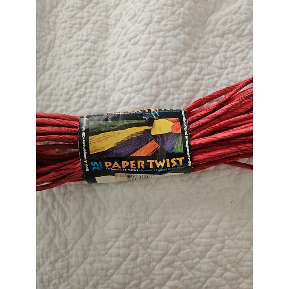Paper Twist Red Raffia Ribbon 25 Yards Floral Arrangements Gift Wrapping - Picture 1 of 3
